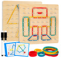 2Pack Wooden Geo board, Montessori Toy, Graphical Mathematical Education