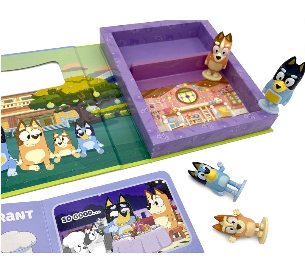 Bluey Tattle Tales - Activity Books for kids, 12-page storybook, 4 figurines