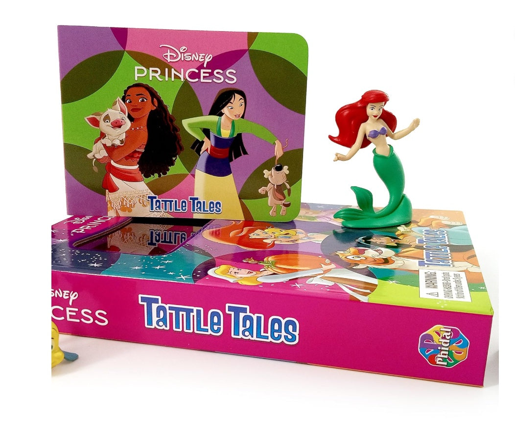 Disney Princess Tattle Tales - Activity Books for kids, 12-page storybook, 4 figurines
