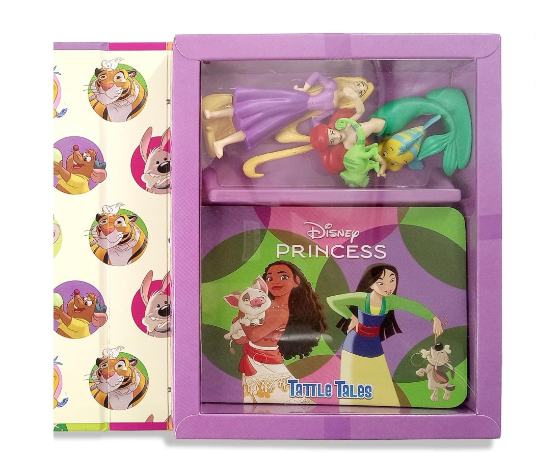Disney Princess Tattle Tales - Activity Books for kids, 12-page storybook, 4 figurines