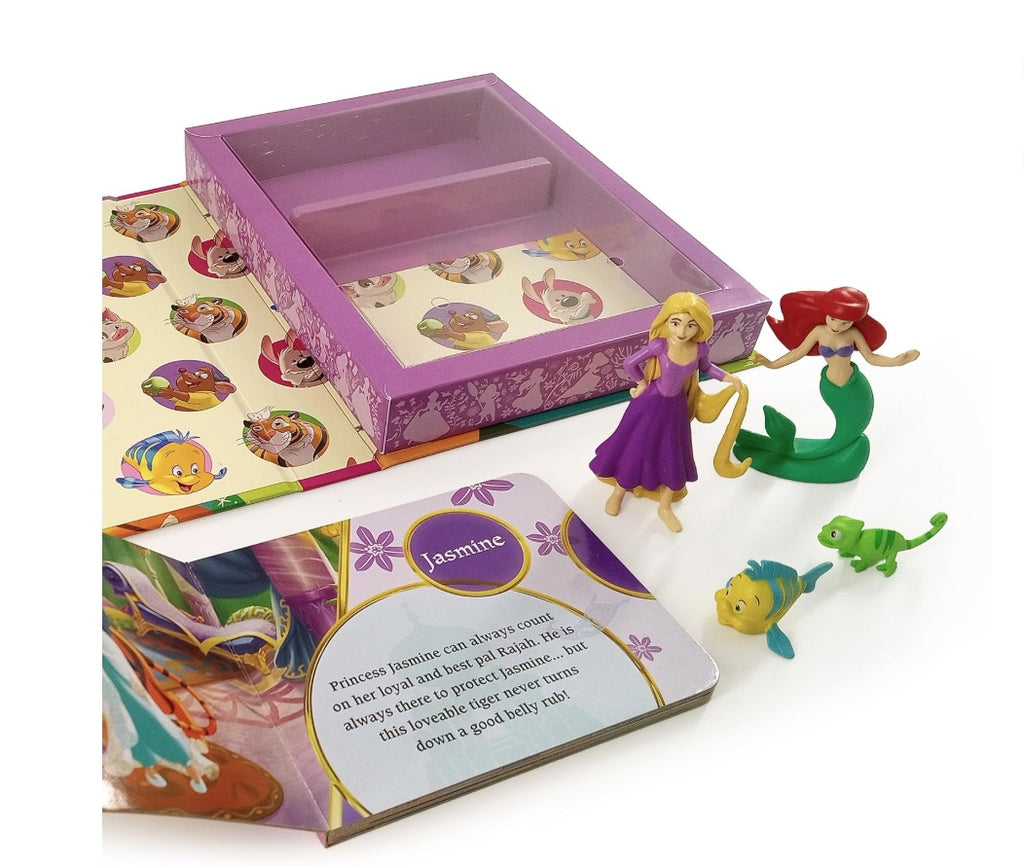 Disney Princess Tattle Tales - Activity Books for kids, 12-page storybook, 4 figurines
