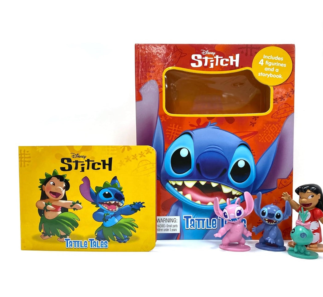 Disney Stitch Tattle Tales - Activity Books for kids, 12-page storybook, 4 figurines