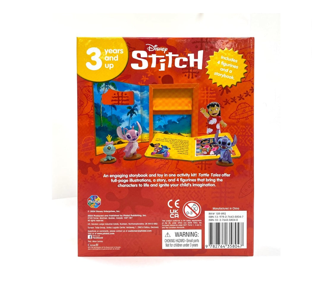 Disney Stitch Tattle Tales - Activity Books for kids, 12-page storybook, 4 figurines