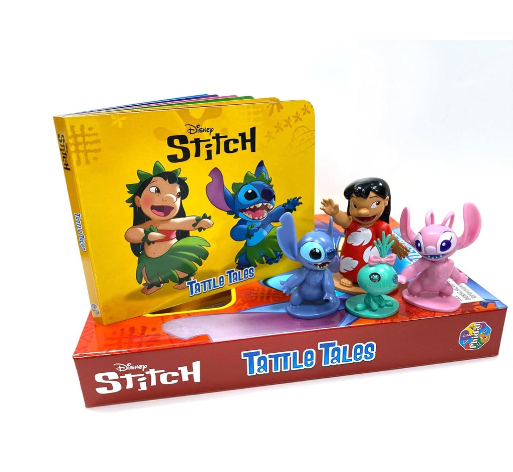 Disney Stitch Tattle Tales - Activity Books for kids, 12-page storybook, 4 figurines