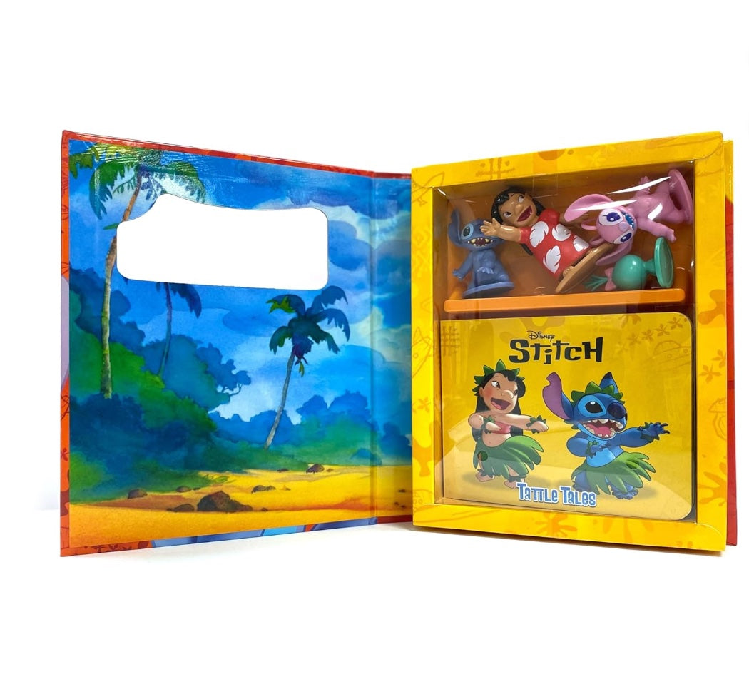 Disney Stitch Tattle Tales - Activity Books for kids, 12-page storybook, 4 figurines
