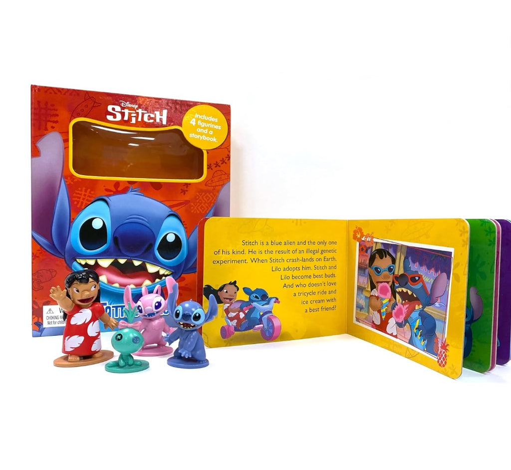 Disney Stitch Tattle Tales - Activity Books for kids, 12-page storybook, 4 figurines
