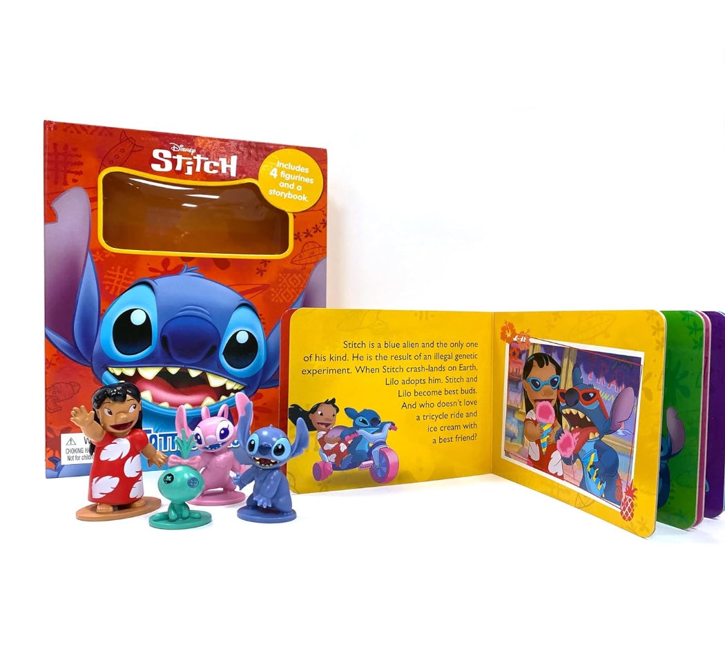 Disney Stitch Tattle Tales - Activity Books for kids, 12-page storybook, 4 figurines