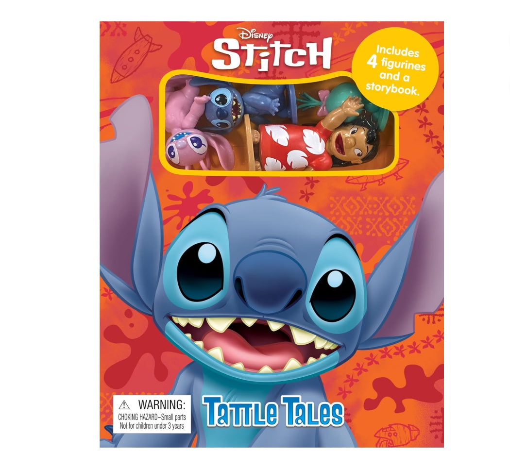 Disney Stitch Tattle Tales - Activity Books for kids, 12-page storybook, 4 figurines