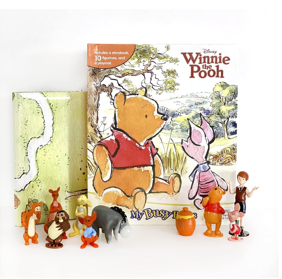 Disney Winnie the Pooh Classic My Busy Books - Storybook, 10 figurines, playmat
