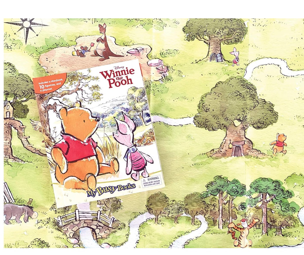 Disney Winnie the Pooh Classic My Busy Books - Storybook, 10 figurines, playmat
