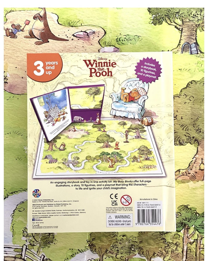 Disney Winnie the Pooh Classic My Busy Books - Storybook, 10 figurines, playmat