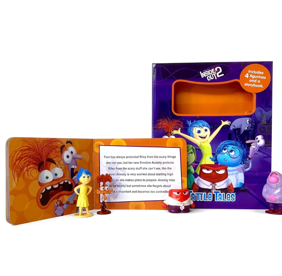 Disney Inside Out 2 Tattle Tales - Activity Books for kids, 12-page storybook, 4 figurines