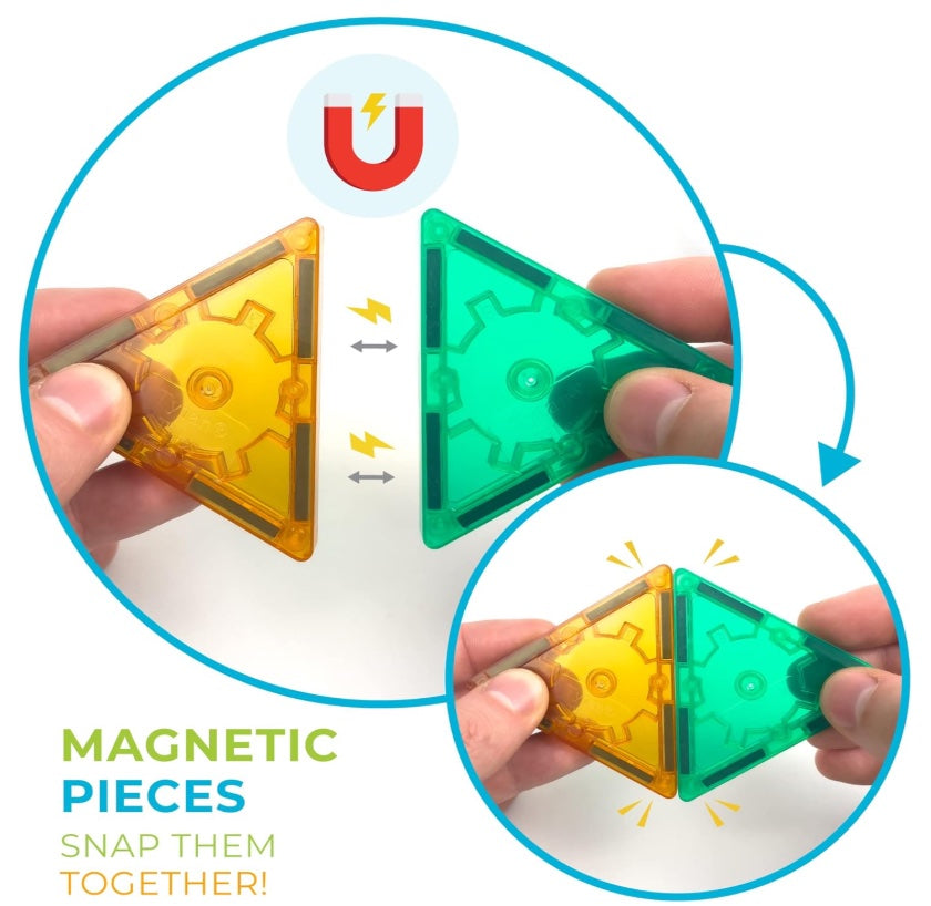 Magnetic Dinosaur Building Set – 60 PCS STEAM Learning Tiles (BPA Free)