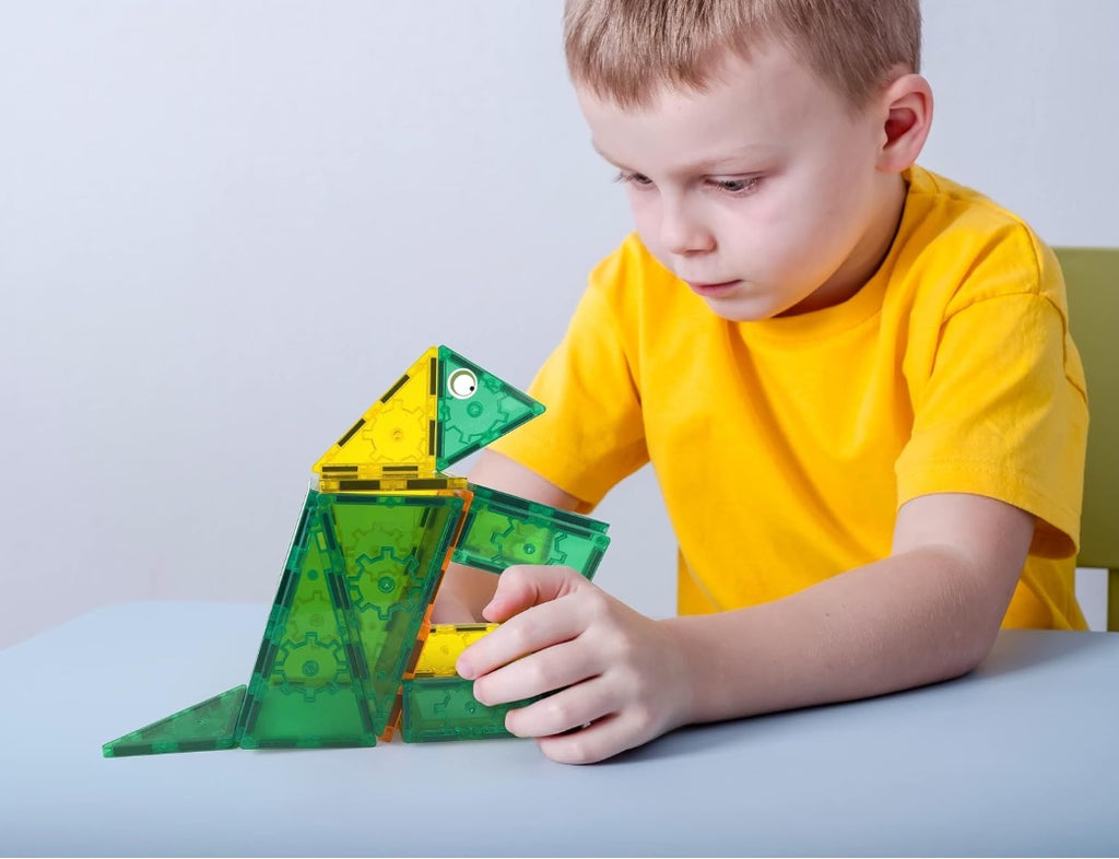 Magnetic Dinosaur Building Set – 60 PCS STEAM Learning Tiles (BPA Free)