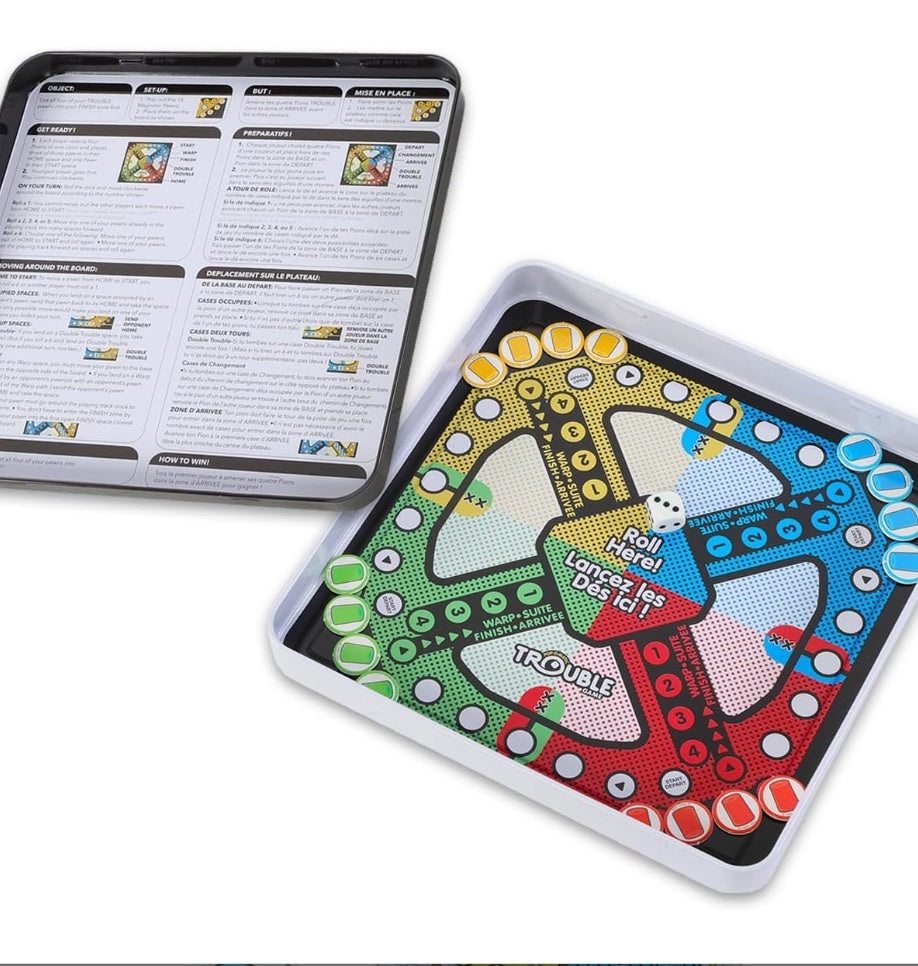 Hasbro Gaming Magnetic Game Travel Set for Kids - Bundle with 4 Travel Games in Tin Featuring Connect 4, Sorry, Trouble, Guess Who Plus Stickers | Travel Games for Kids 8-12