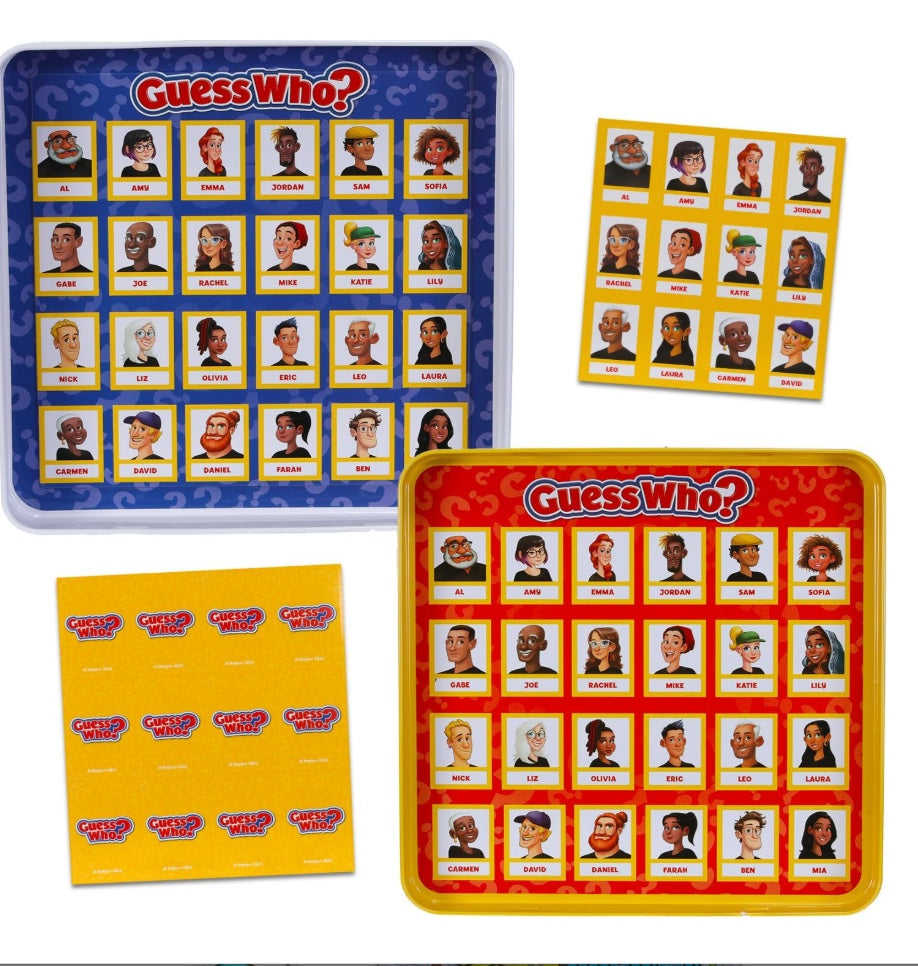 Hasbro Gaming Magnetic Game Travel Set for Kids - Bundle with 4 Travel Games in Tin Featuring Connect 4, Sorry, Trouble, Guess Who Plus Stickers | Travel Games for Kids 8-12