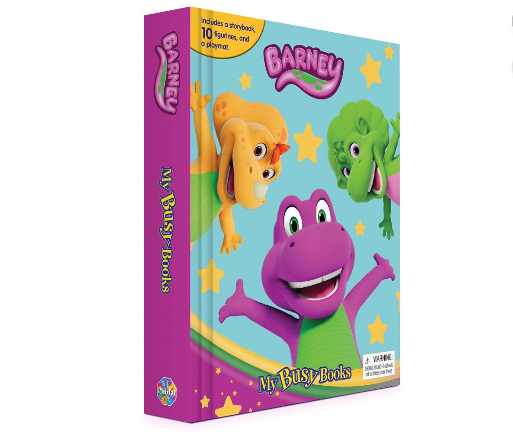 Mattel Barney My Busy Books - Storybook, 10 figurines, playmat