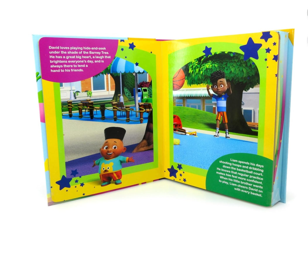 Mattel Barney My Busy Books - Storybook, 10 figurines, playmat