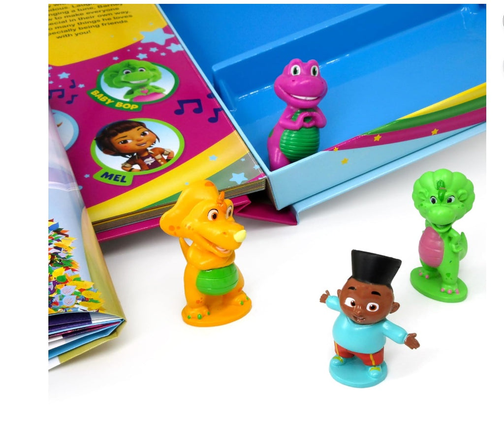 Mattel Barney My Busy Books - Storybook, 10 figurines, playmat