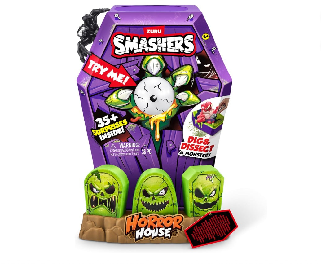 Smashers Mega Horror House (Black) by ZURU, Interactive Toy, Collectable Toy for Kids and Teens