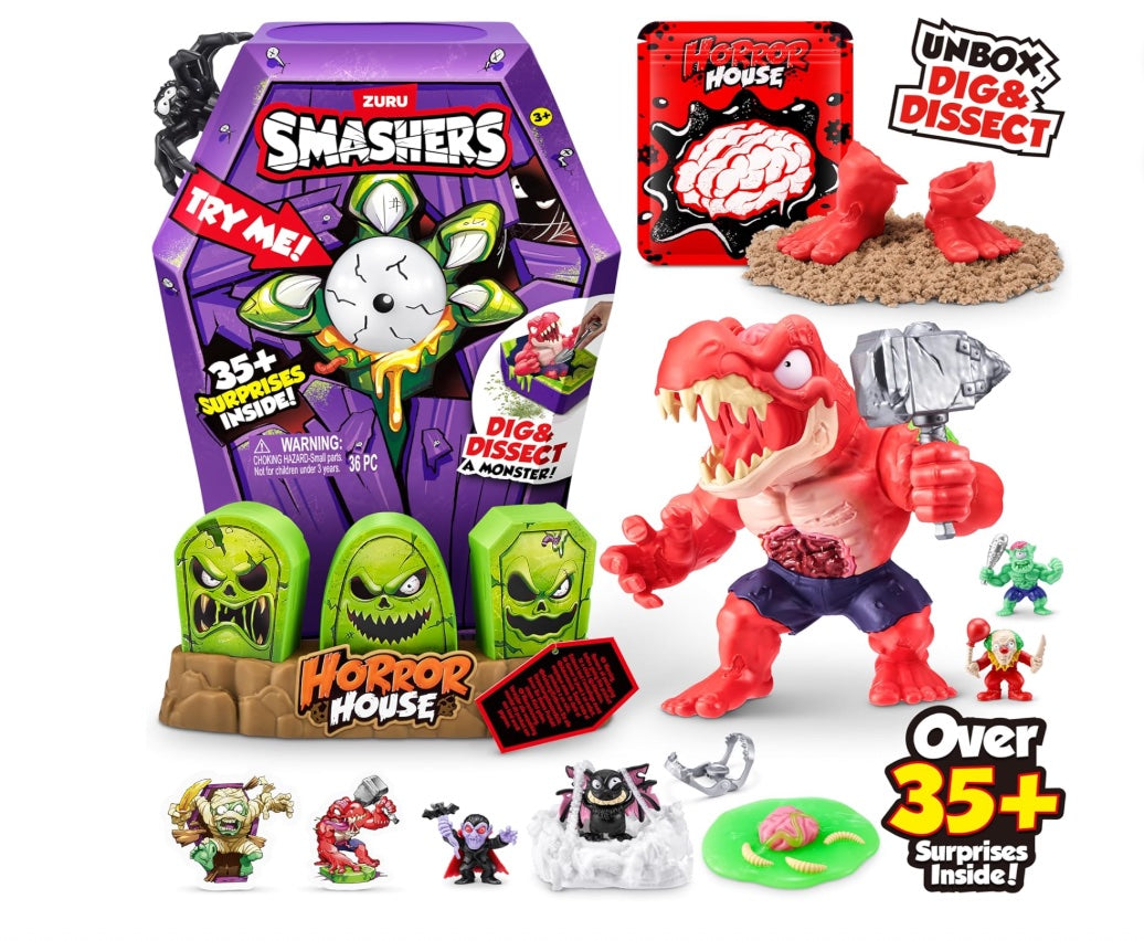 Smashers Mega Horror House (Black) by ZURU, Interactive Toy, Collectable Toy for Kids and Teens