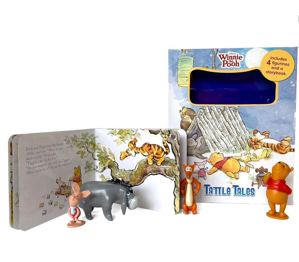 Disney Winnie the Pooh Tattle Tales - Activity Books for kids, 12-page storybook, 4 figurines