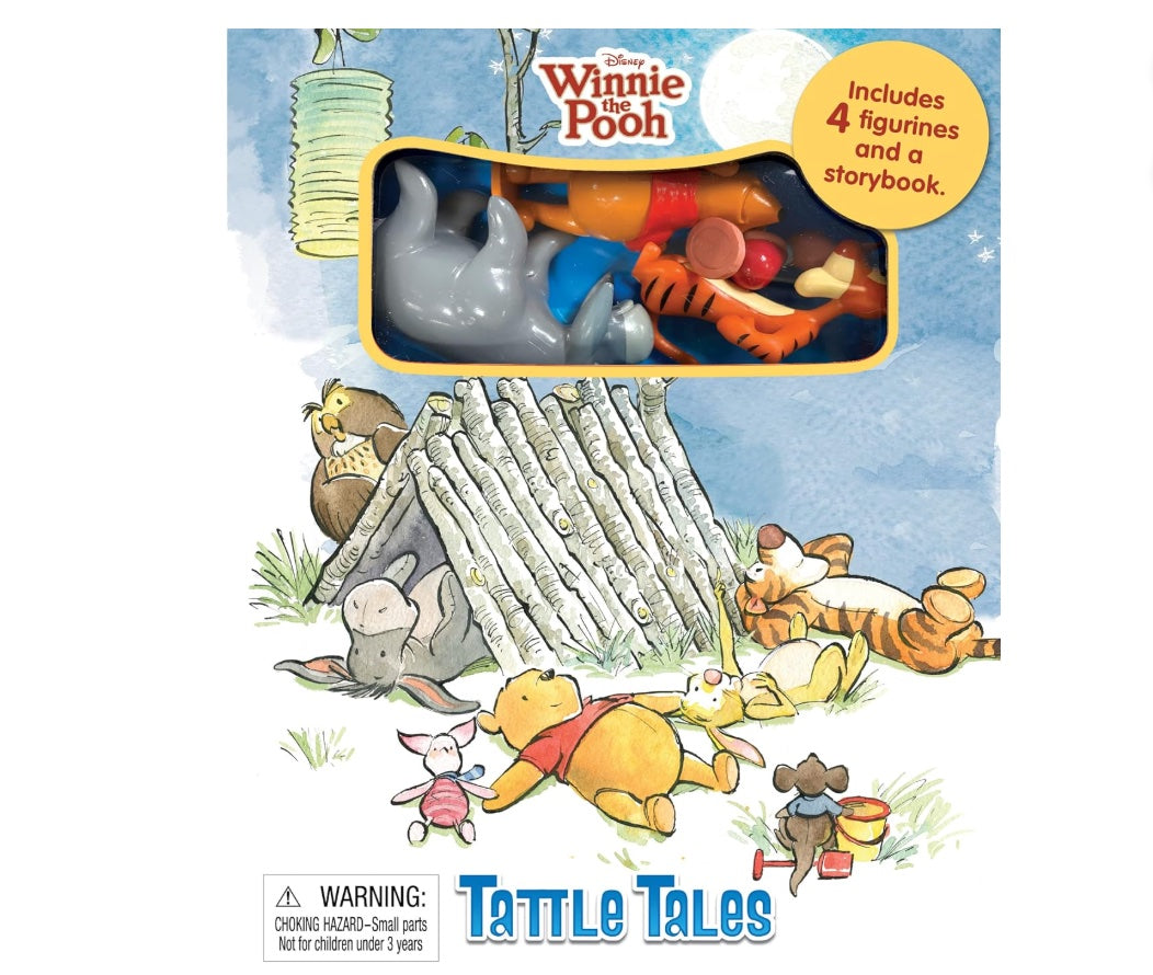 Disney Winnie the Pooh Tattle Tales - Activity Books for kids, 12-page storybook, 4 figurines